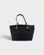 2000s Gucci Monogram Black Mini Tote Handbag