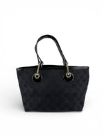 Vintage 90s Gucci Monogram Black Mini Tote Handbag
