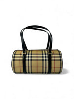 Vintage 90s Burberry Nova Check Barrel Handbag