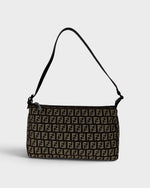 90s Fendi Zucca Brown Shoulder Bag