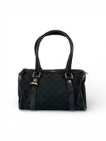 Vintage 90s Gucci Black Monogram Boston Handbag