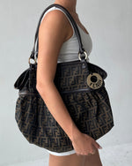 90s Fendi Zucca Large Chef Handbag