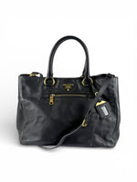 2010s Prada Nappa Leather 2Way Black Tote Bag