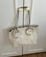 2018 Miu Miu Flower Leather Tote Bag