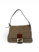 Vintage 90s Fendi Zucca Mamma Baguette Shoulder Bag