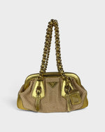 2007 RARE Prada Paglia & Cinghiale Woven Handbag