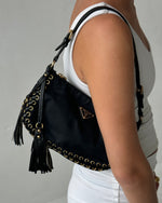 2000s RARE Prada Nylon Grommet Stitch Shoulder Bag