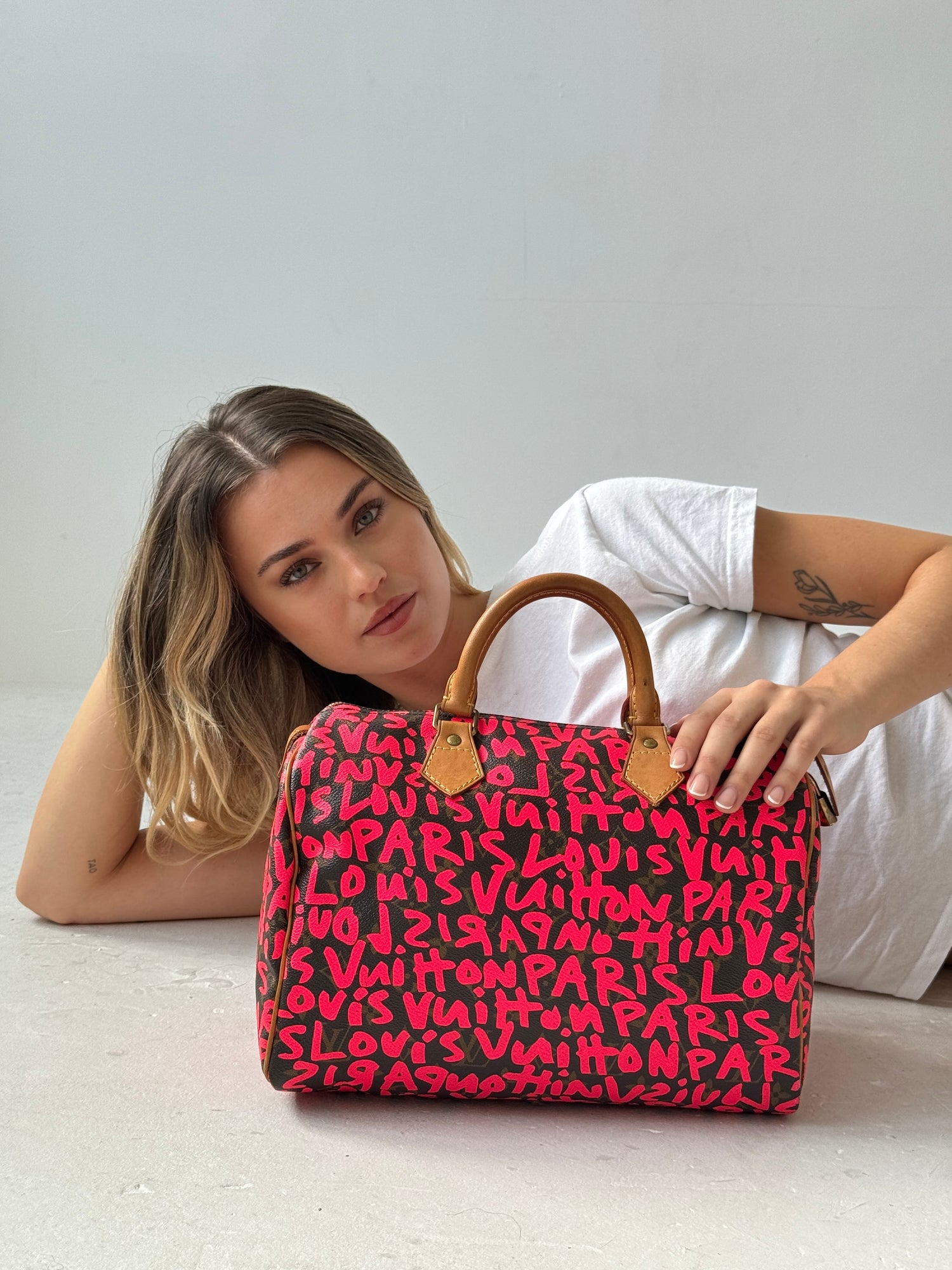 Louis Vuitton x Stephen Sprouse Pink Graffiti Speedy 30 Handbag (RARE) (2008)