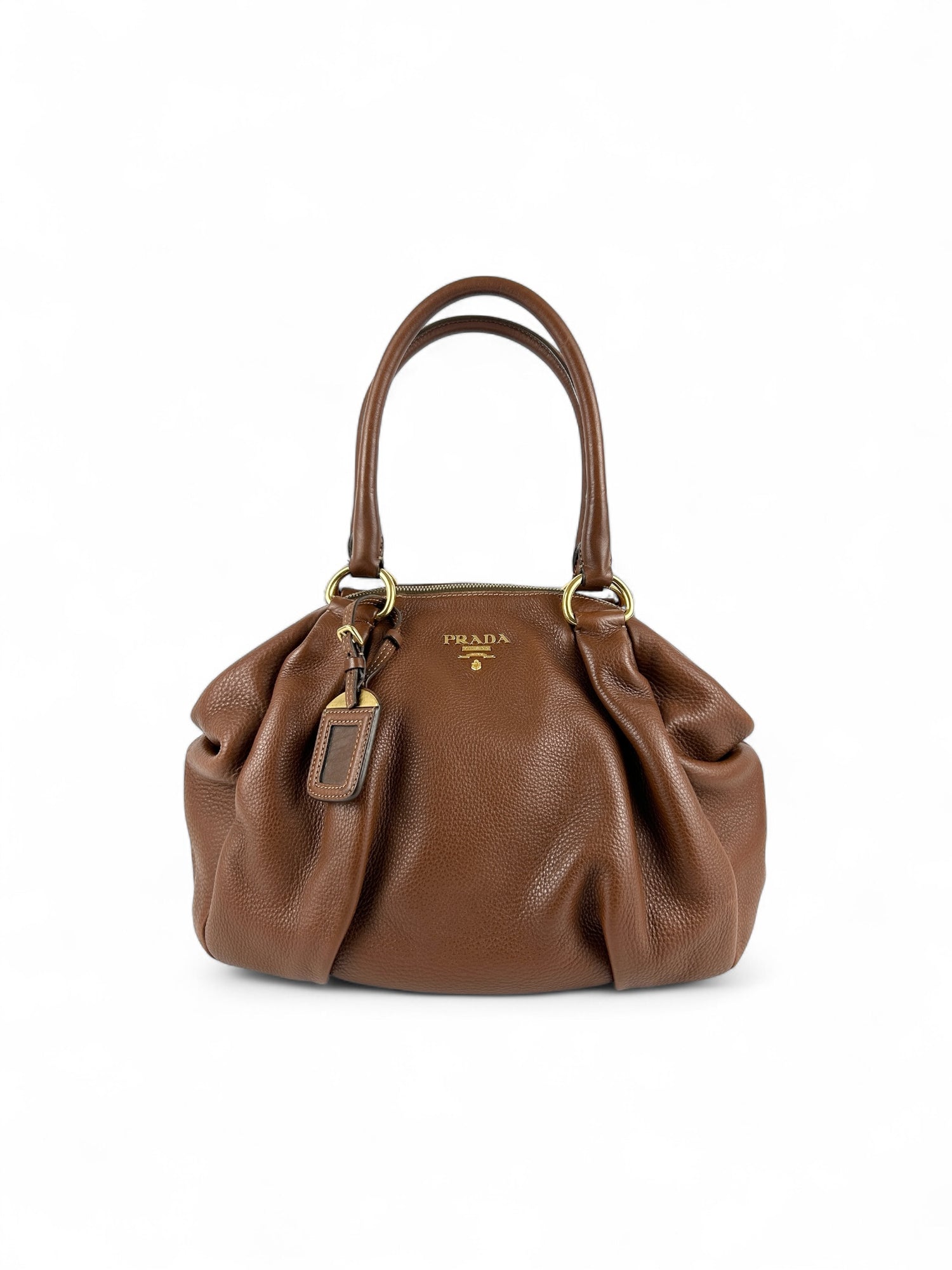 Prada Brown Vitello Daino Handbag