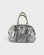 2010s Prada Tessuto Gaufre Silver Handbag
