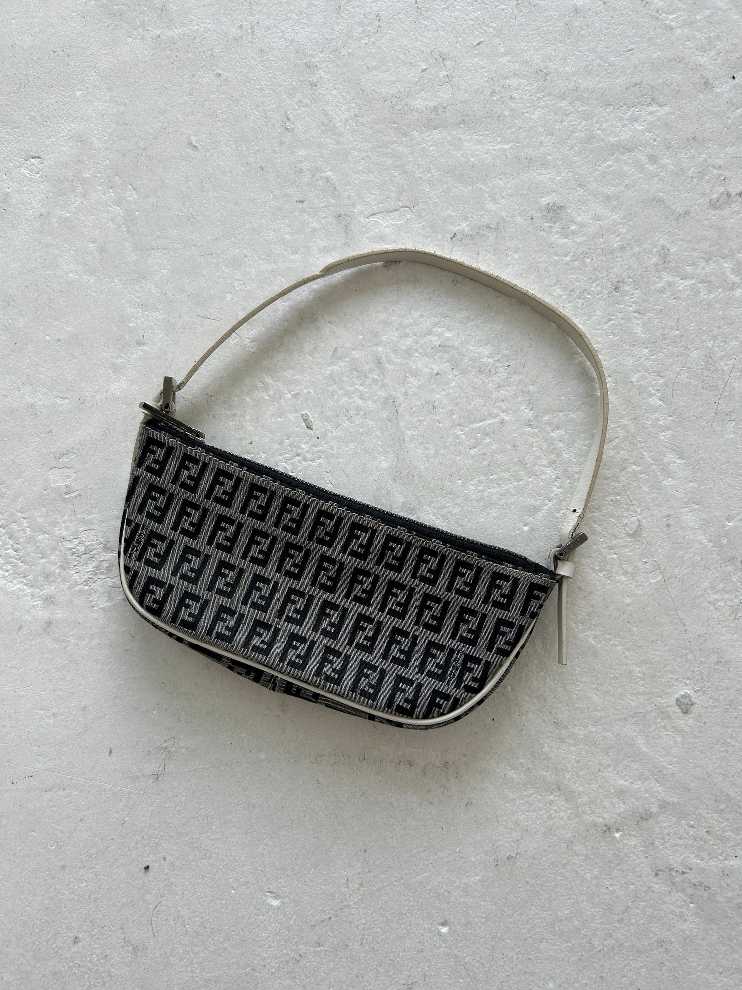 Vintage Fendi Zucca Half Moon Mini Shoulder Bag
