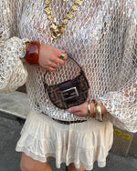 90s Fendi Zucca Mini Croissant Handbag