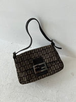 Vintage Fendi Zucca Mini Baguette Shoulder Bag