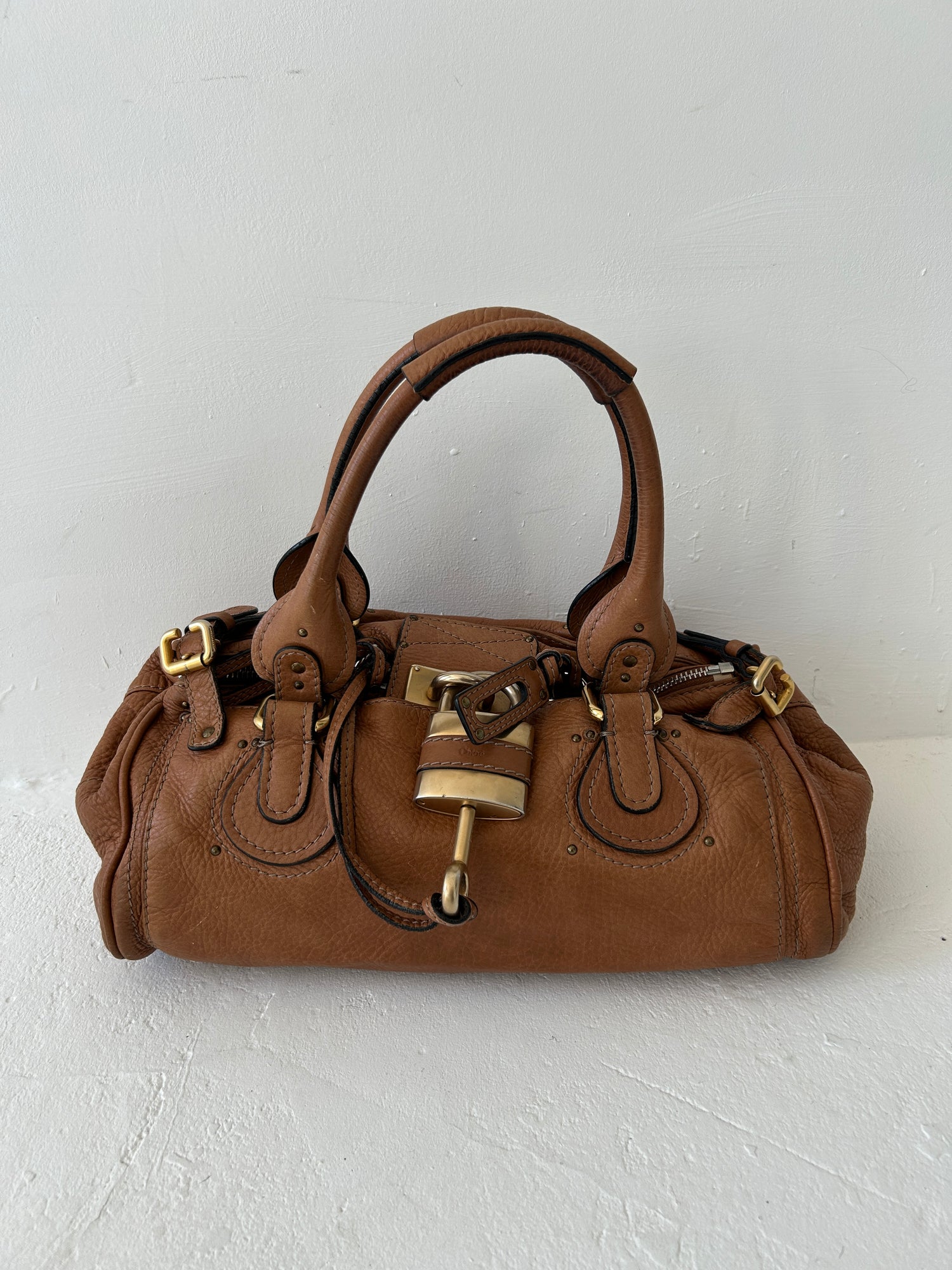 Vintage Chloe Paddington Burnt Brown Leather Handbag 2000s
