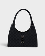 2000s Gucci Monogram Black Jackie Bardot Handbag