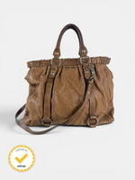 2010s Miu Miu Vitello Leather Large 2Way Brown Handbag