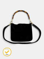 90s Gucci Suede Bamboo 2-Way Handbag