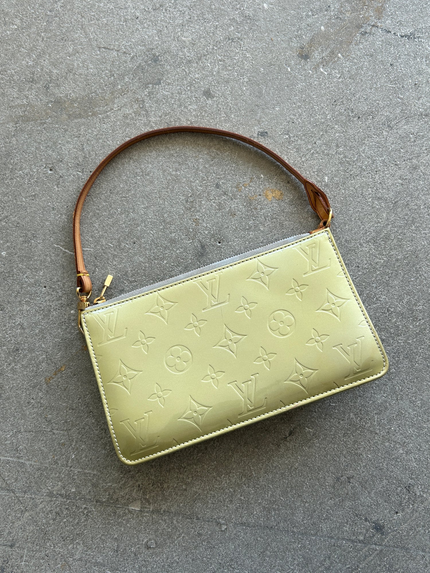 Vintage Louis Vuitton Vernis Lexington Handbag Silver Green (2001)