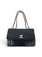 1980s Chanel Single Flap Horizontal Lambskin Leather Bag GHW Vintage