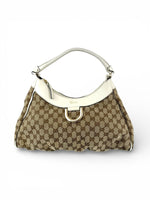 Vintage 90s Gucci Monogram Large D-Ring Shoulder Bag