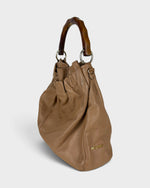 2010s Miu Miu Vitello Leather Brown Shoulder Bag