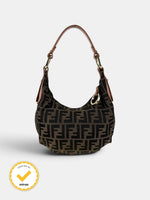 90s Fendi Zucca Mini Hobo Shoulder Bag