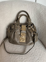 Miu Miu Vitello Leather 2Way Bow Handbag 2000s