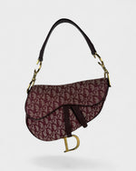 Vintage Christian Dior Monogram Bordeaux Red Saddle Shoulder Bag