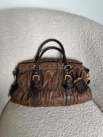 Vintage 2000s Prada Nappa Brown Handbag