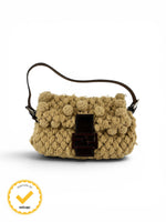 Vintage Fendi Crochet Knit Baguette Shoulder Bag 90s