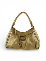 Vintage 90s Gucci Guccissima Gold Mini D-Ring Shoulder Bag