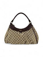 Vintage Gucci Monogram Large D-Ring Abbey Handbag 90s