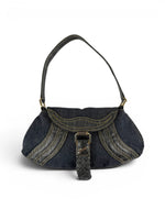 Vintage 90s Fendi Mini Denim Spy Pouch Shoulder Bag