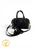 2000s RARE Prada Nylon Grommet Stitch 2Way Handbag
