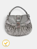 2010s Miu Miu Silver Coffer 2-Way Handbag