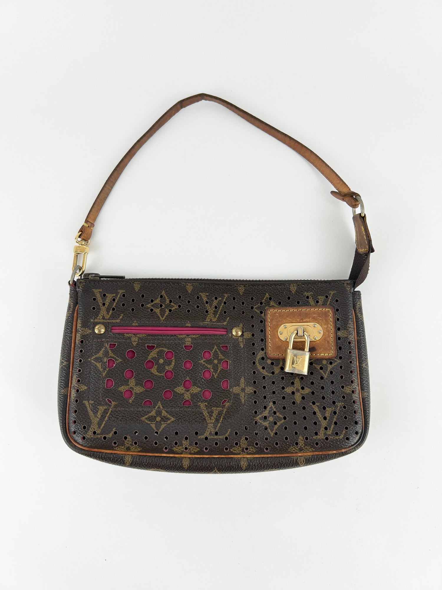Vintage Louis Vuitton Perforated Padlock Pochette Bag RARE (2006)