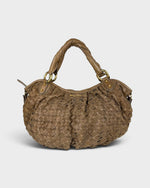 2010s Miu Miu Brown Woven Leather Handbag