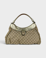 2000s Gucci Monogram Large D-Ring Shoulder Bag