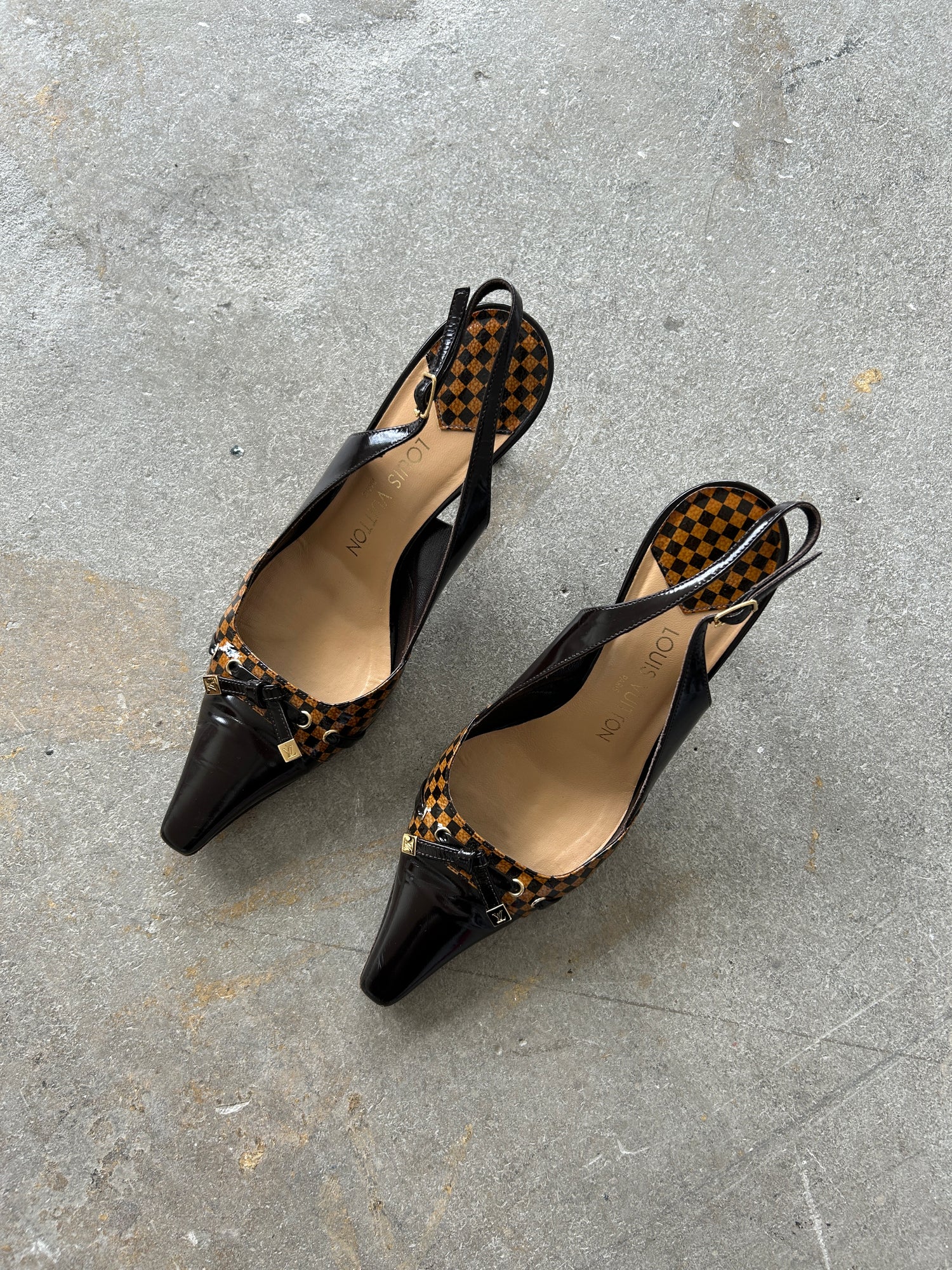 Vintage Louis Vuitton Slingback Kitten Heels