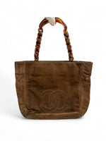 Vintage Chanel Suede Tote Bag