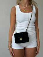 Vintage Chanel Mini Rectangle Classic Jersey Flap Handbag GHW (1986-1988)