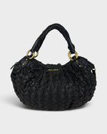 2010s Miu Miu Black Woven Leather Handbag