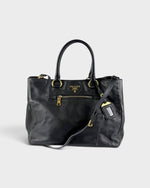 2010s Prada Nappa Leather 2Way Black Tote Bag