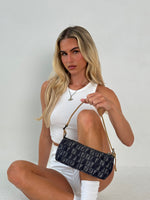 Vintage Fendi Zucca Denim-Look Mini Shoulder Bag