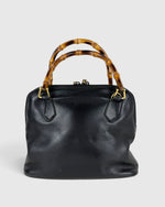 90s Gucci Leather Bamboo Top Handle Handbag