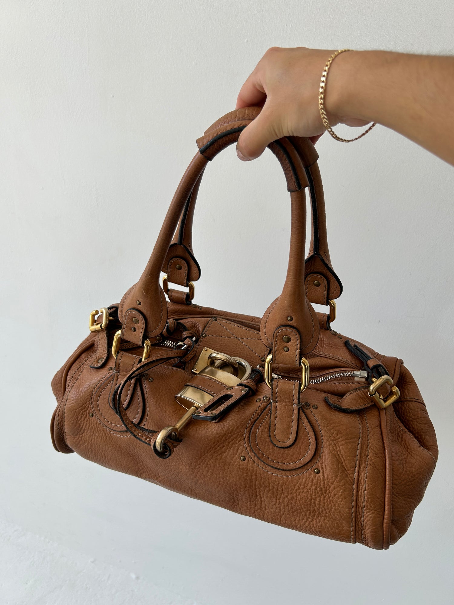 Vintage Chloe Paddington Burnt Brown Leather Handbag 2000s
