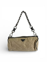 Vintage 90s Prada Quilted Nylon Barrel Mini Shoulder Bag
