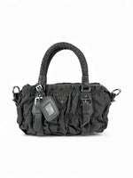 Vintage 2000s Prada Tessuto Nylon Grey Handbag