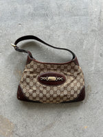 Vintage Gucci Monogram Punching Jackie Hobo Handbag