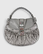 2010s Miu Miu Silver Coffer 2-Way Handbag